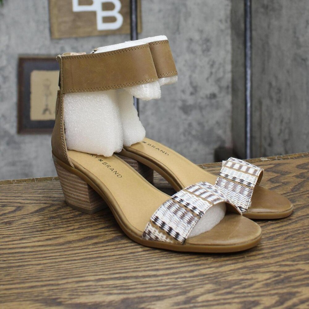 NWT Lucky Brand Womens Vintage LK-BATIMA Block Heel Sandals Saratoga Brown 6.5M
